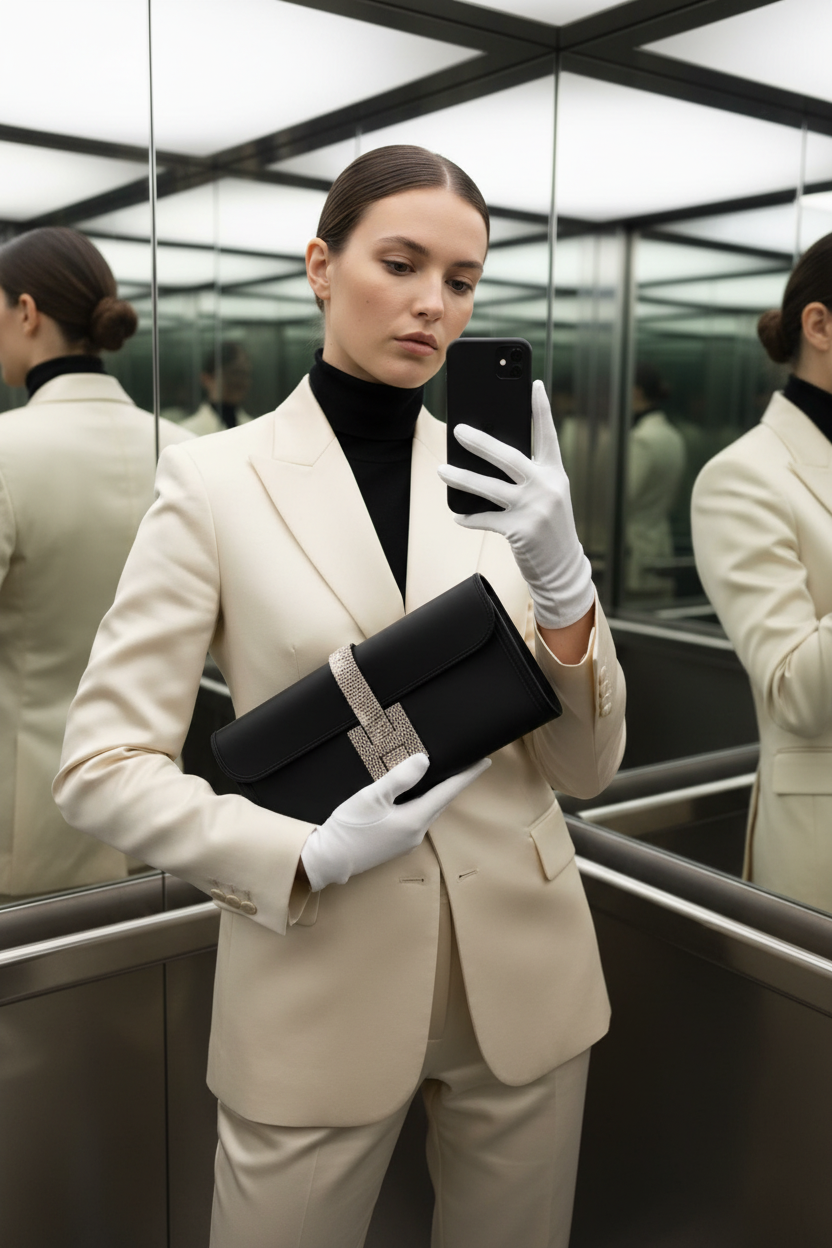 Hermès Jige Élan 29 Touch Noir Swift Ombré Lizard