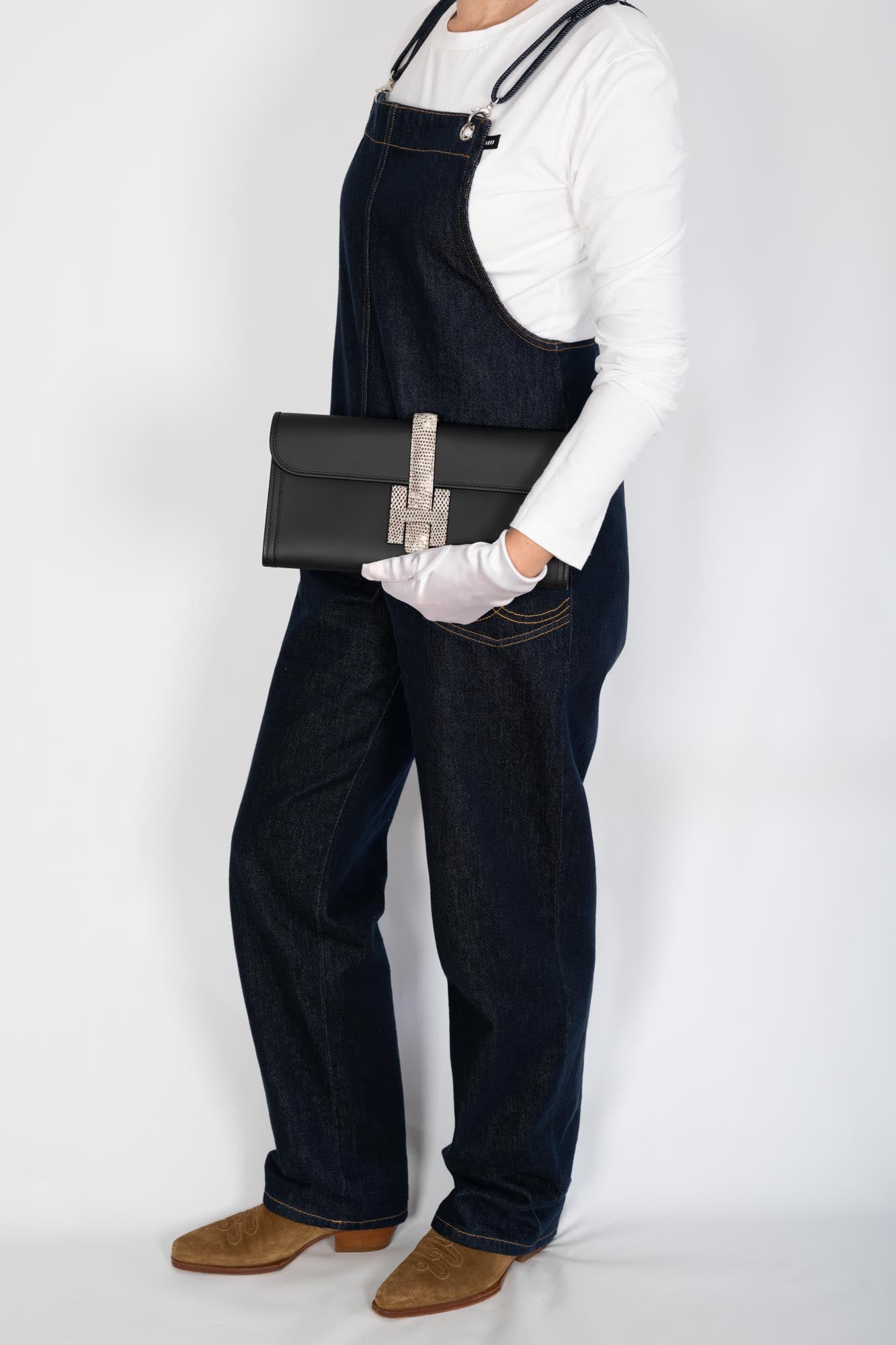 Hermès Jige Élan 29 Touch Noir Swift Ombré Lizard