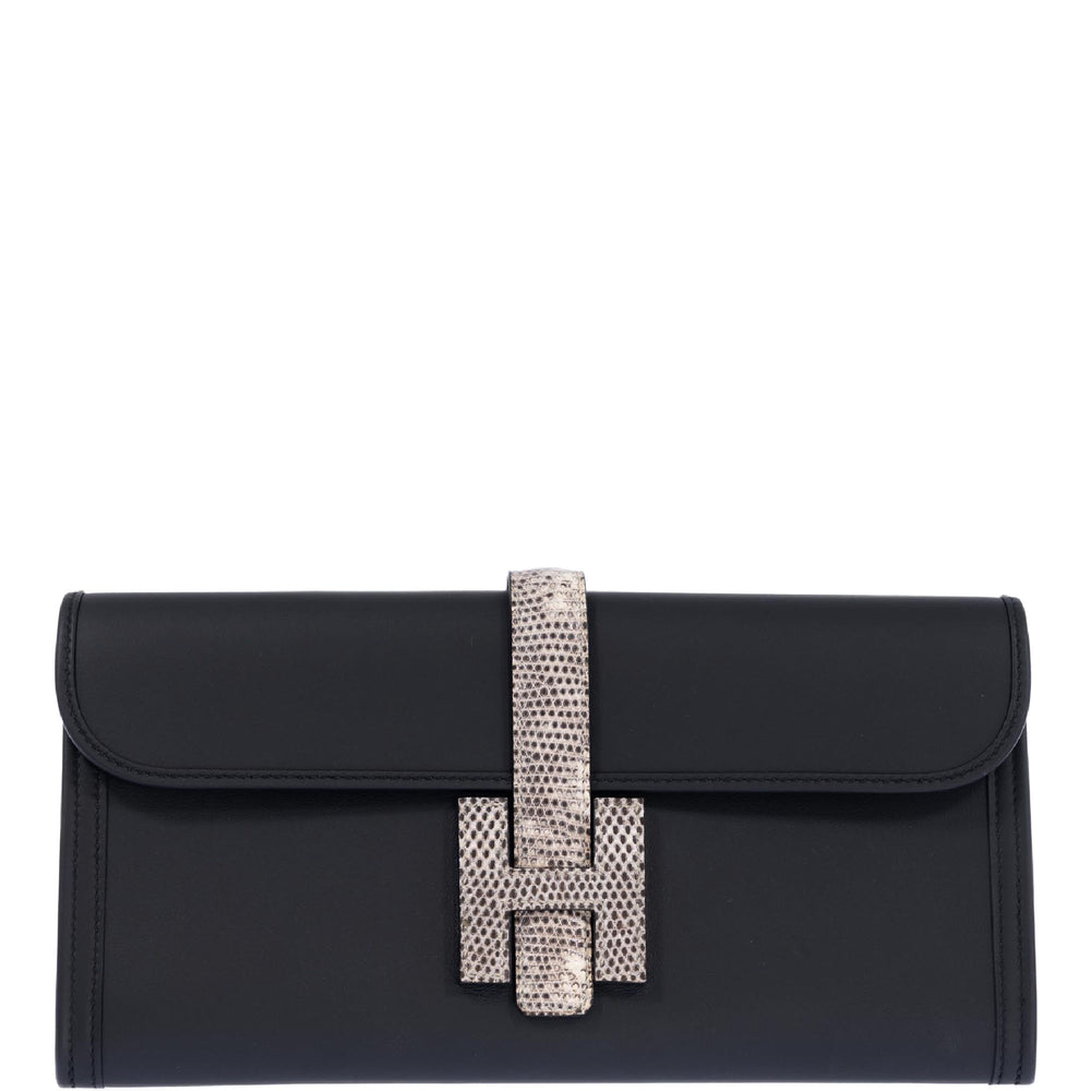 Hermès Jige Élan 29 Touch Noir Swift Ombré Lizard