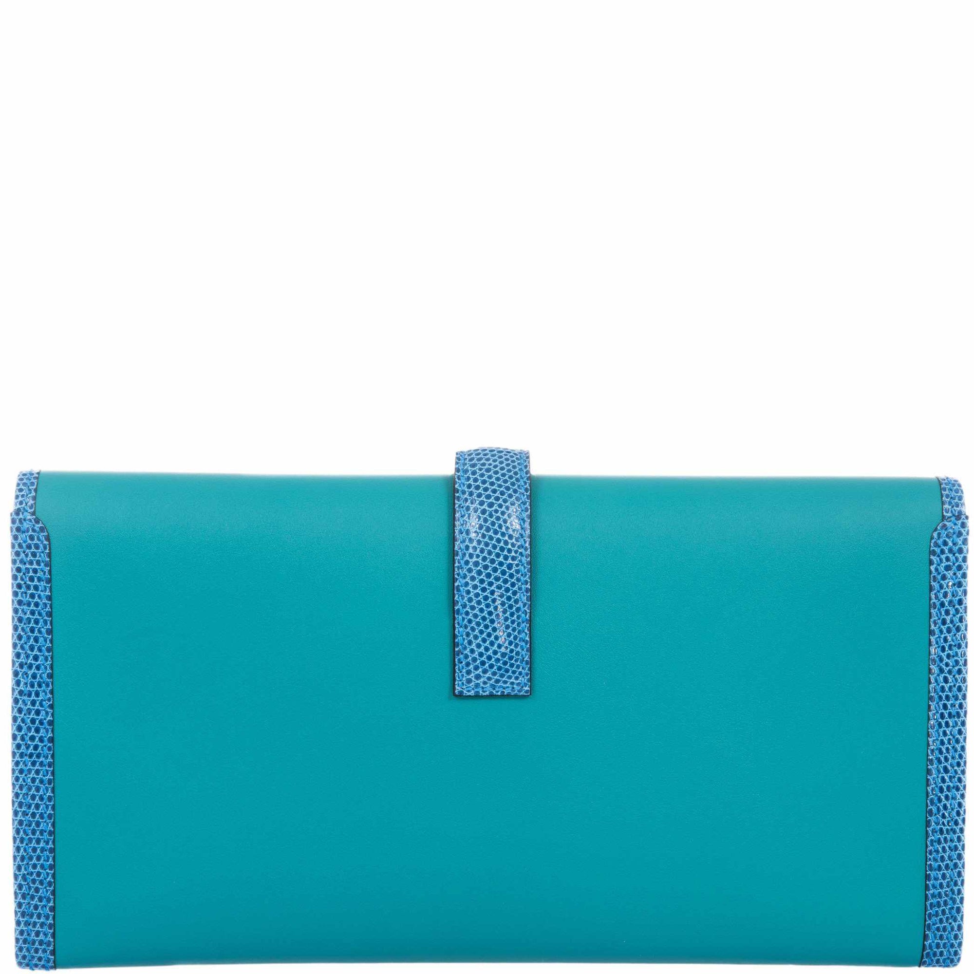 Hermès Jige Elan in Bleu Paon Swift and Mykonos Lizard