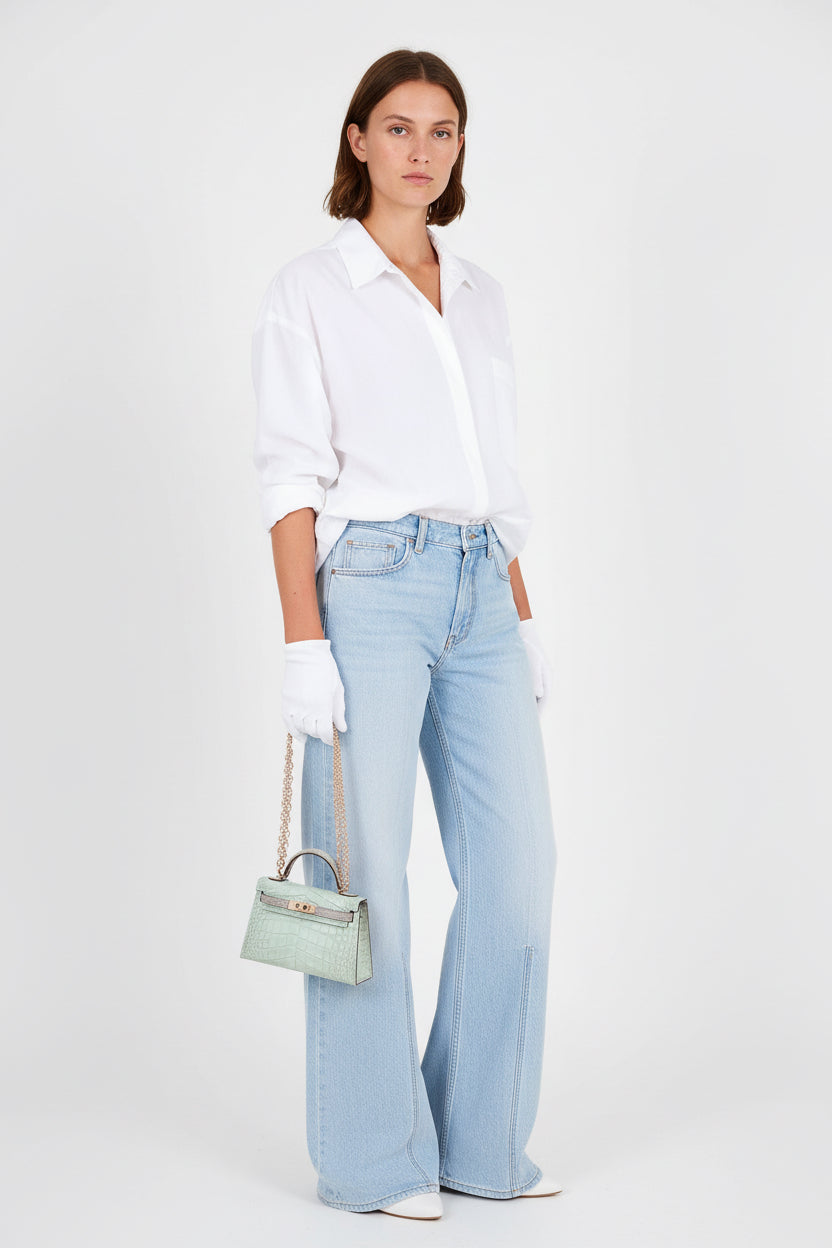 Hermès Kelly 20 HSS Mini II Sellier Vert D'eau and Gris Perle Matte Alligator Permabrass Hardware