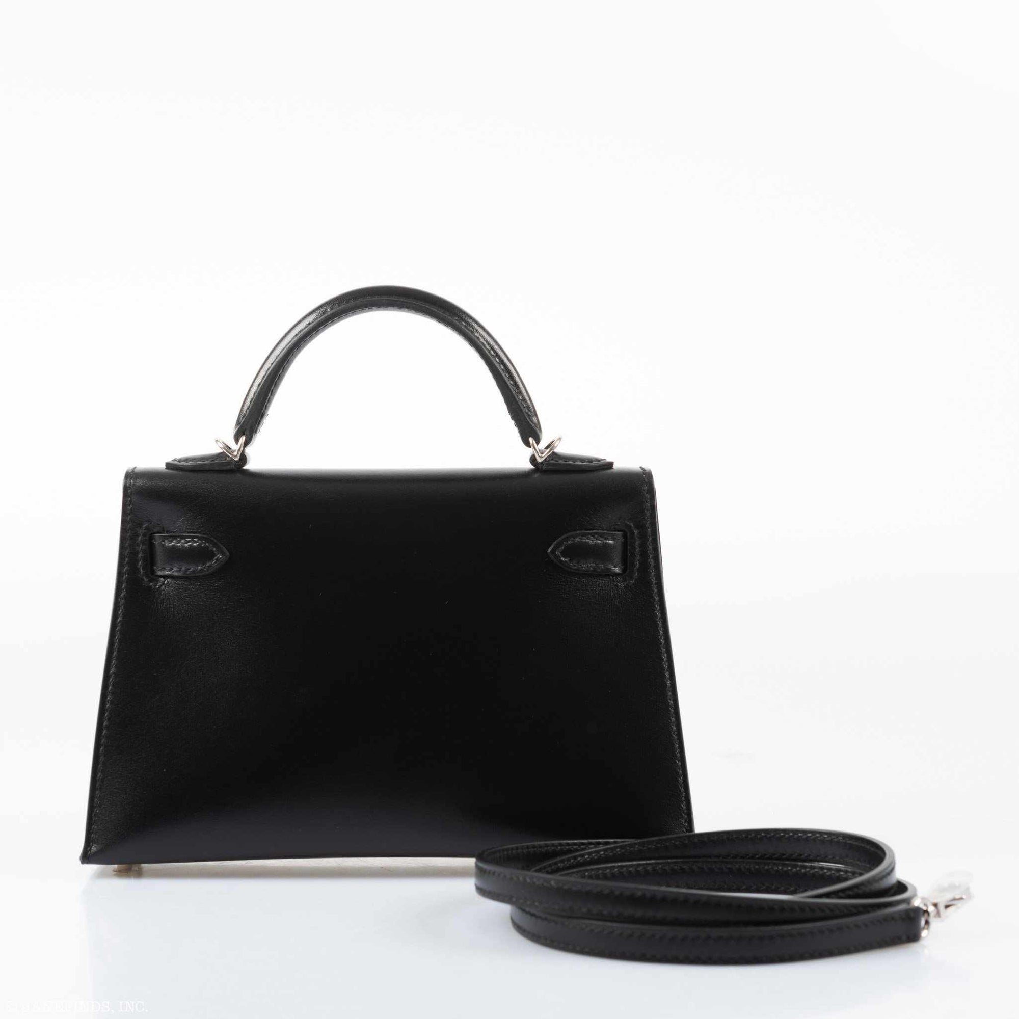 Hermès Mini Kelly 20 II Sellier Noir Box Calf Palladium Hardware