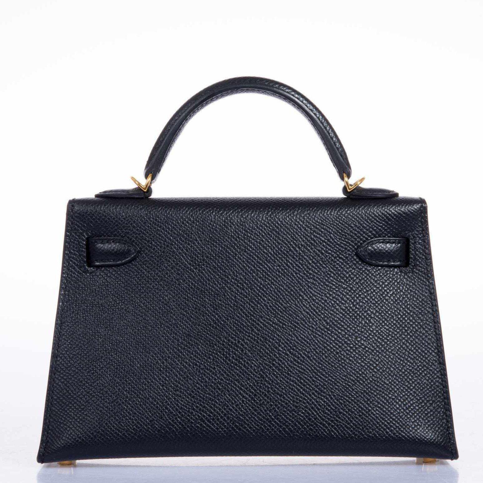 Hermès Kelly 20 Mini II Sellier Black Epsom Gold Hardware