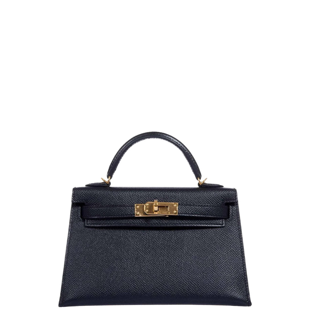 Hermès Kelly 20 Mini II Sellier Black Epsom Gold Hardware