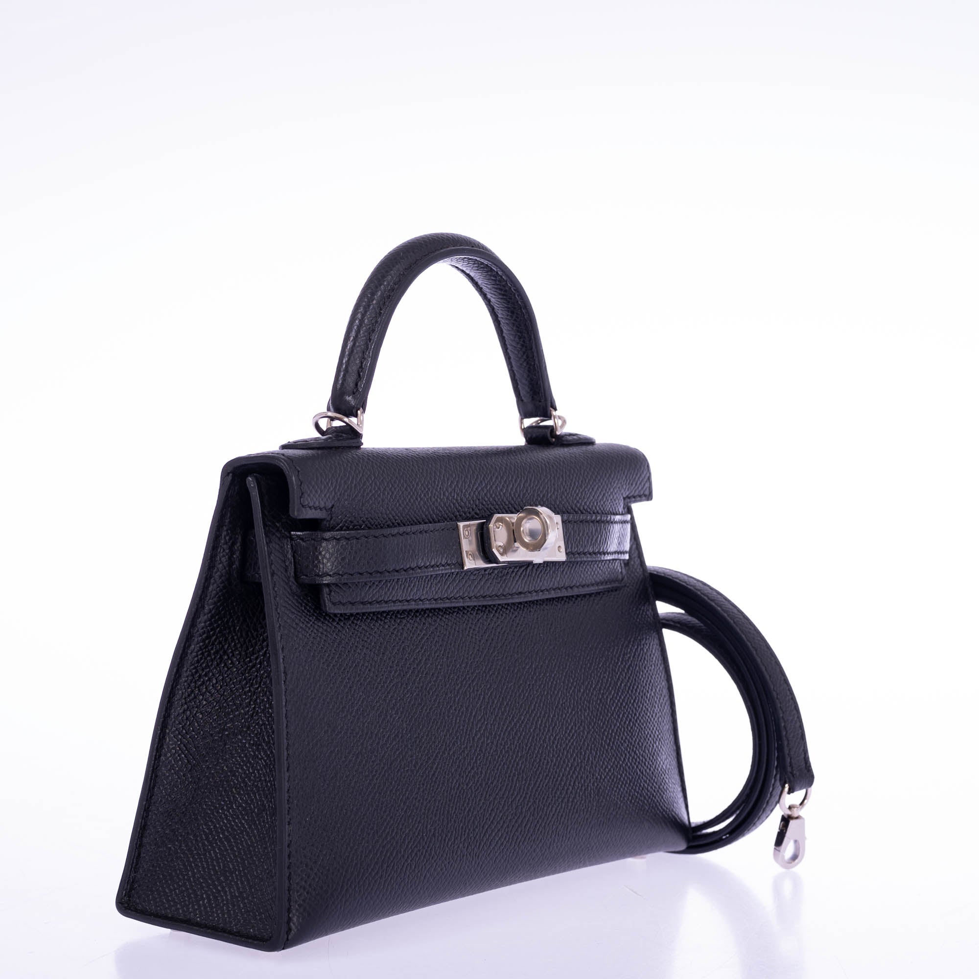 Hermès Kelly 20 Mini II Sellier Black Epsom Palladium