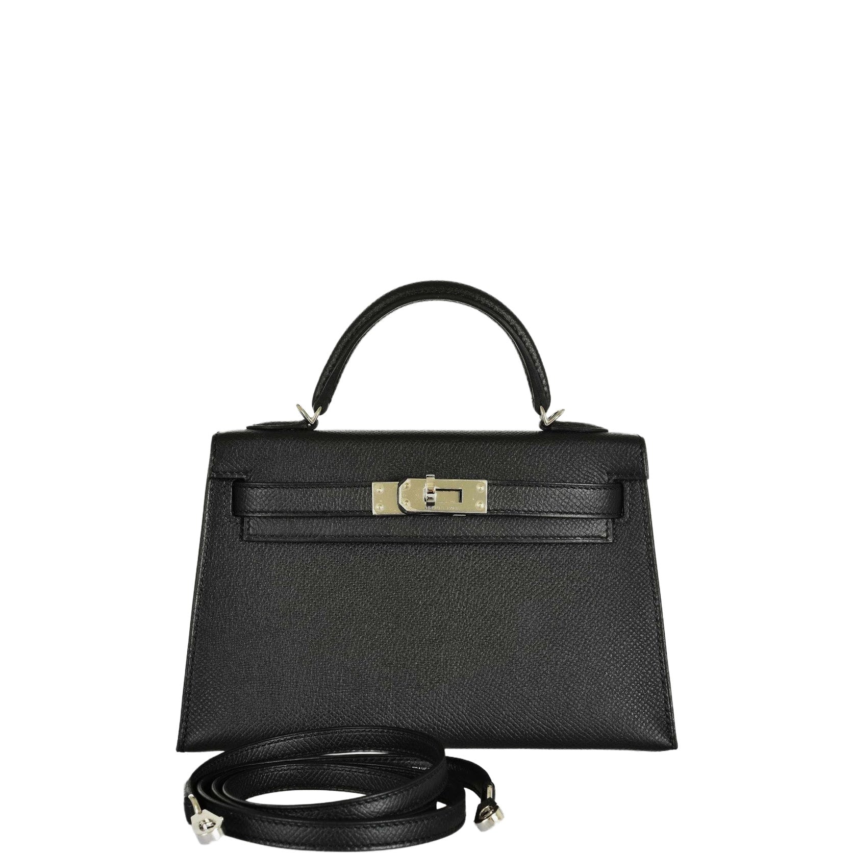 Hermès Kelly 20 Mini II Sellier Black Epsom Palladium