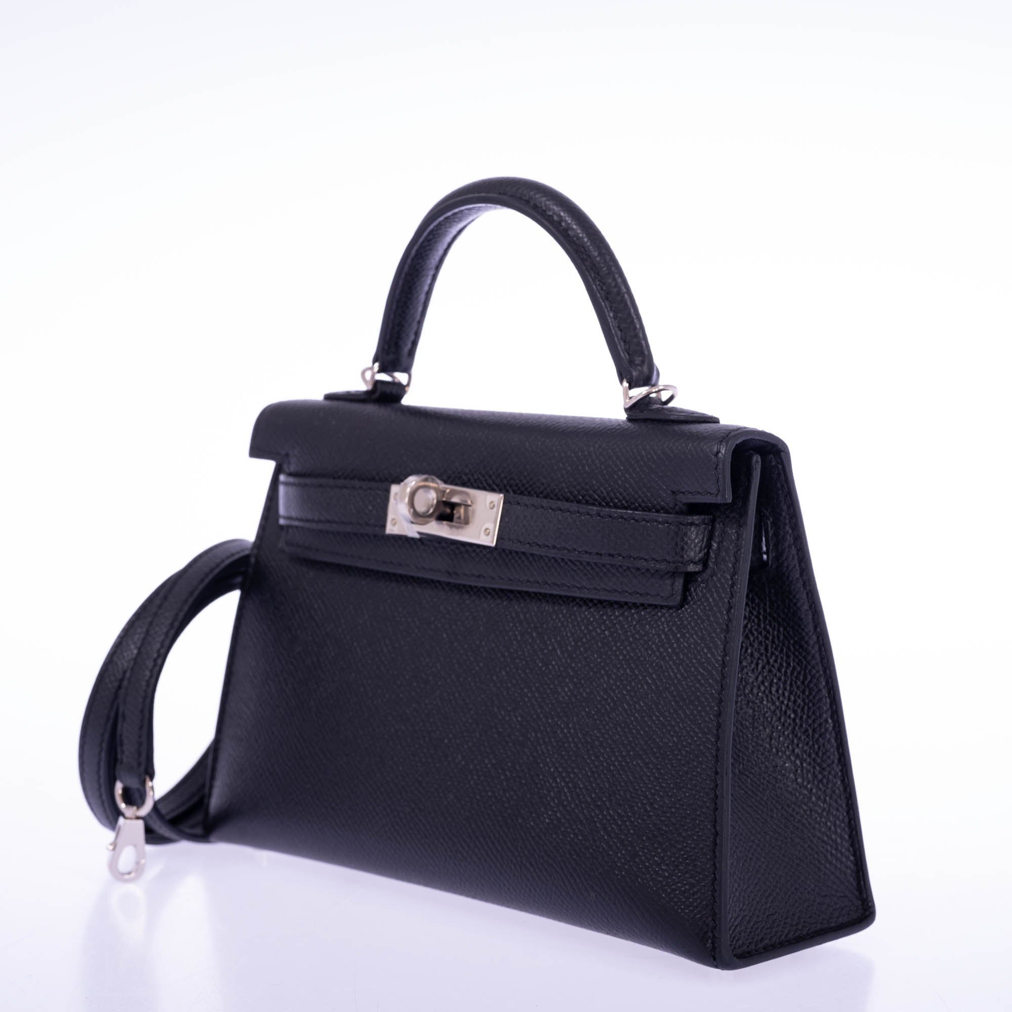 Hermès Kelly 20 Mini II Sellier Black Epsom Palladium