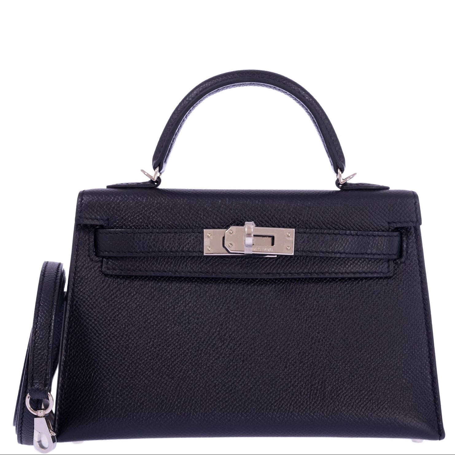 Hermès Kelly 20 Mini II Sellier Black Epsom Palladium