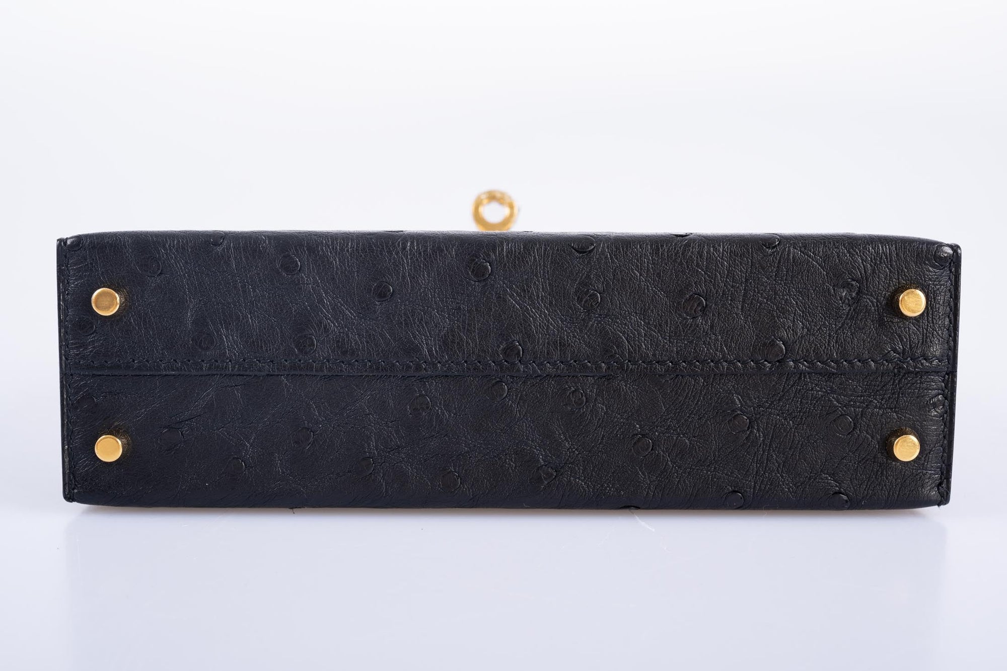 Hermès Kelly 20 Mini II Sellier Black Ostrich Gold Hardware