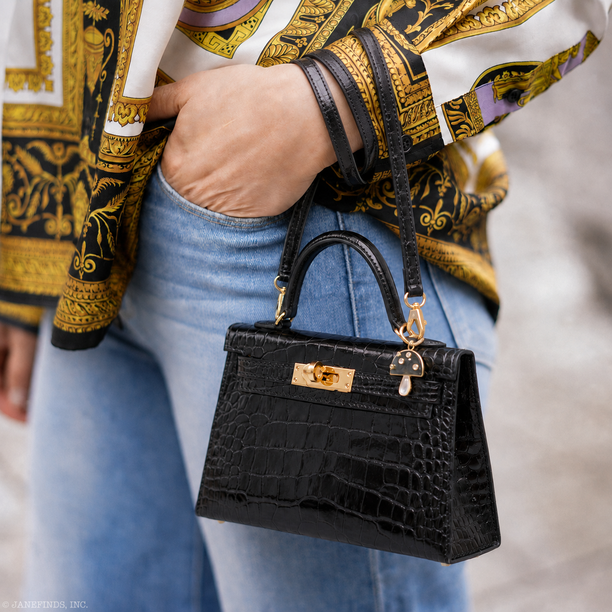 Hermès Kelly 20 Mini II Sellier Black Shiny Alligator Gold Hardware