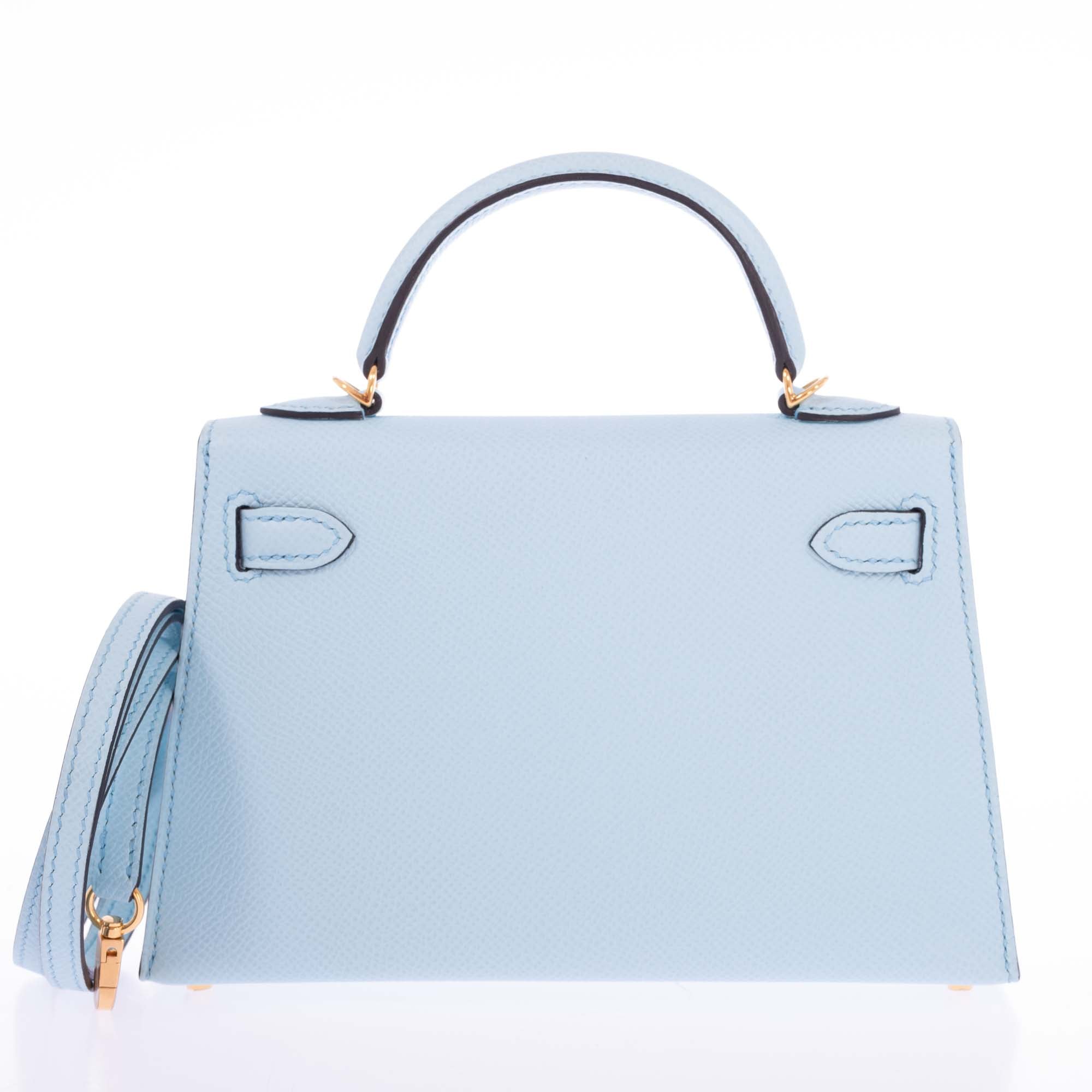 Hermès Kelly 20 Mini II Sellier Bleu Zephyr Epsom Gold Hardware