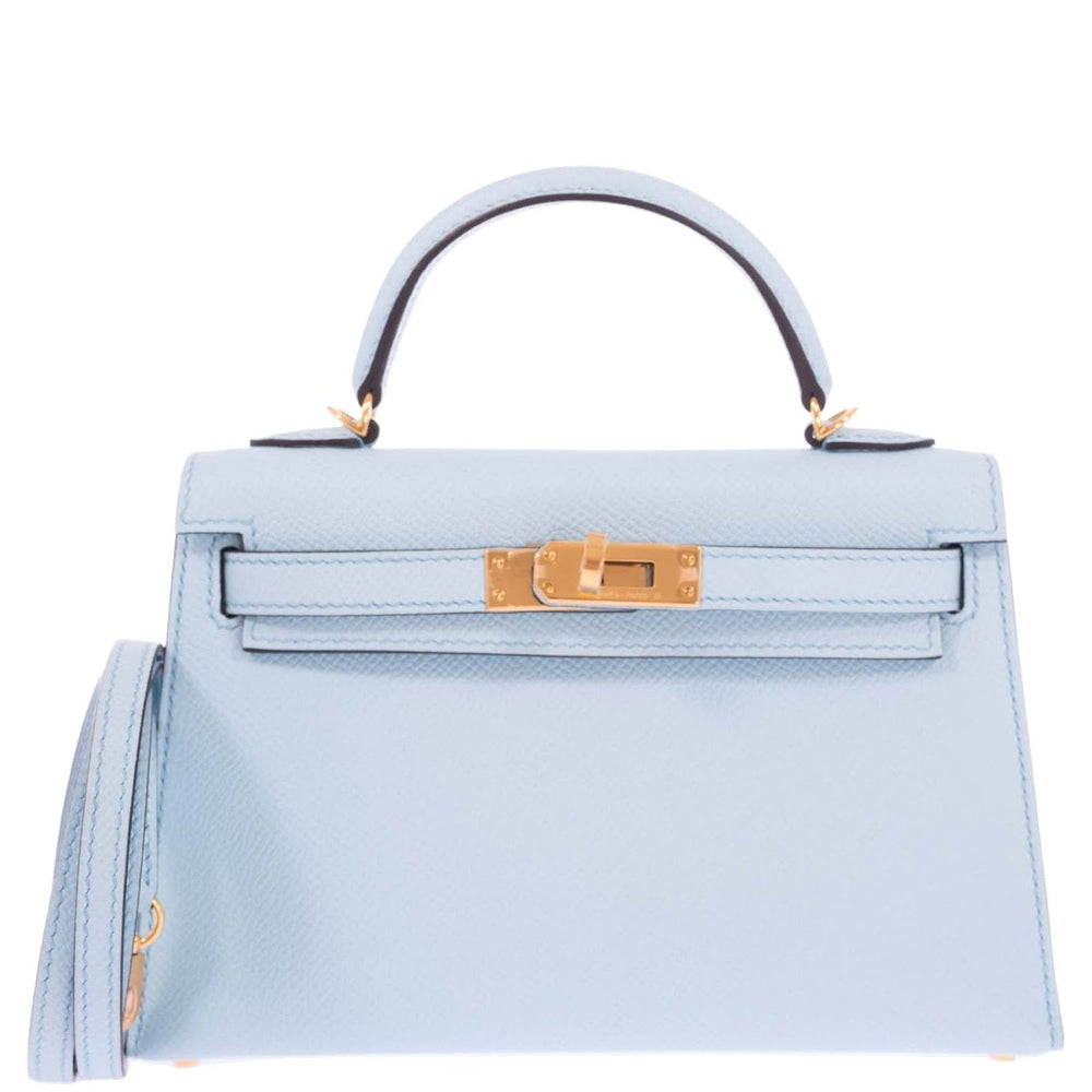 Hermès Kelly 20 Mini II Sellier Bleu Zephyr Epsom Gold Hardware