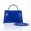 Hermès Kelly 20 Mini II Sellier Blue Electric Alligator Gold Hardware