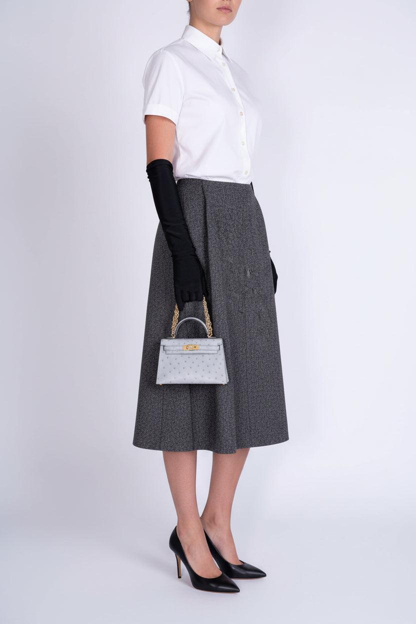 Hermès Kelly 20 Mini II Sellier Blue Glacier Ostrich Gold Hardware