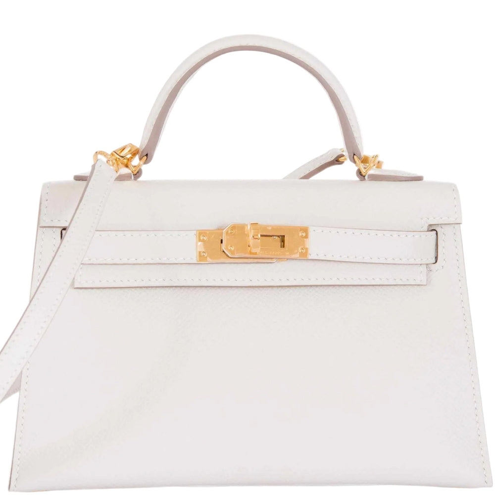 Hermès Kelly 20 Mini II Sellier Craie Epsom Gold Hardware