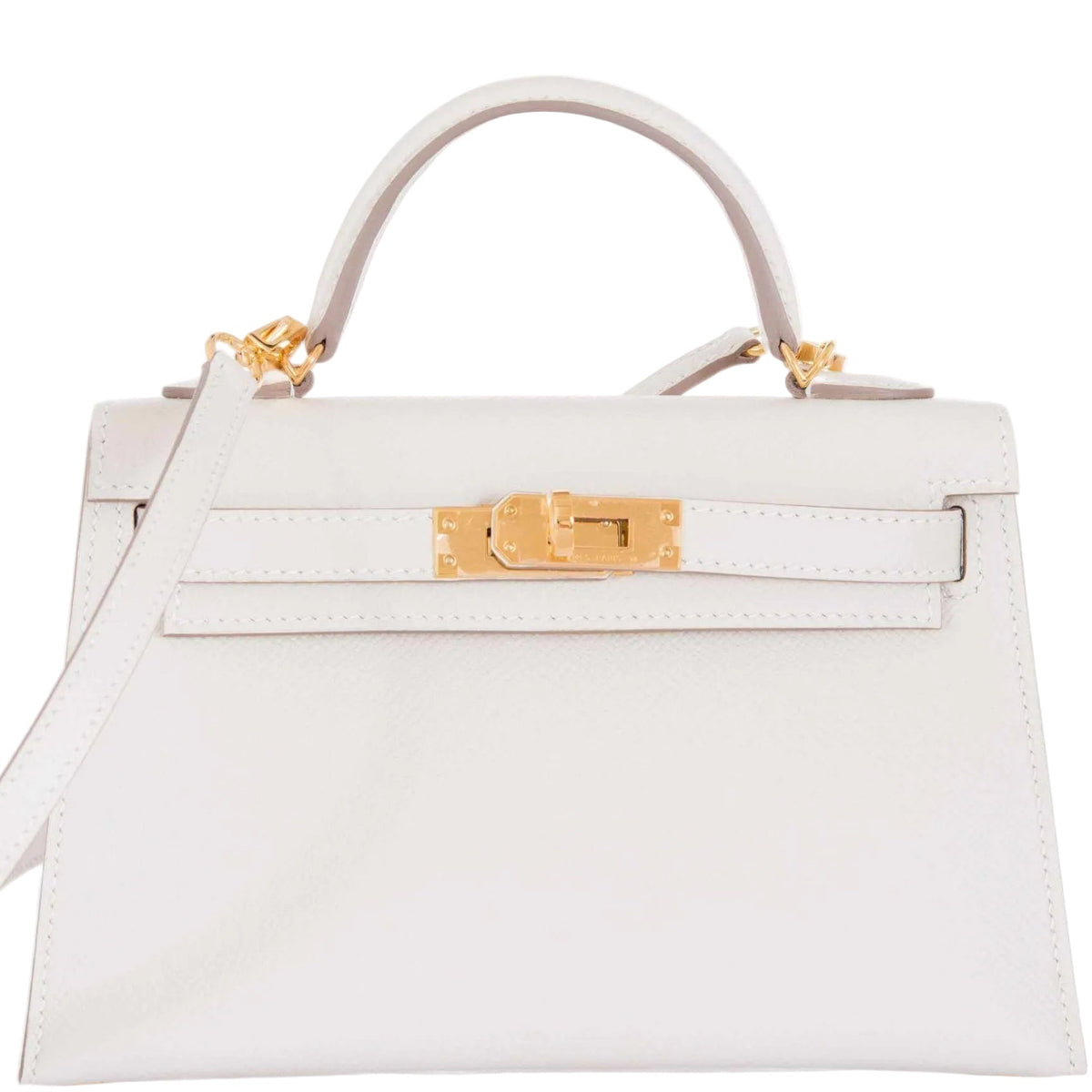Hermès Kelly 20 Mini II Sellier Craie Epsom Gold Hardware
