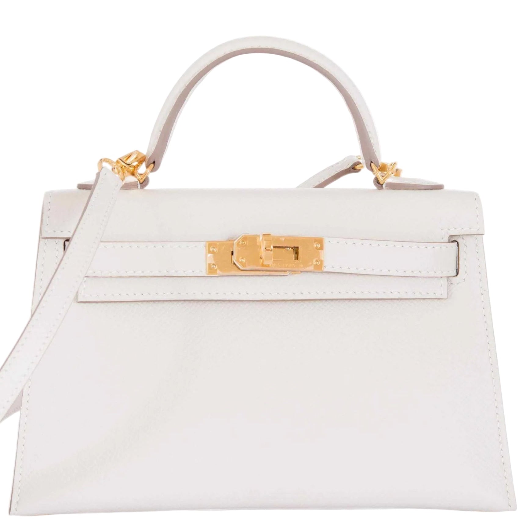 Hermès Kelly 20 Mini II Sellier Craie Epsom Gold Hardware