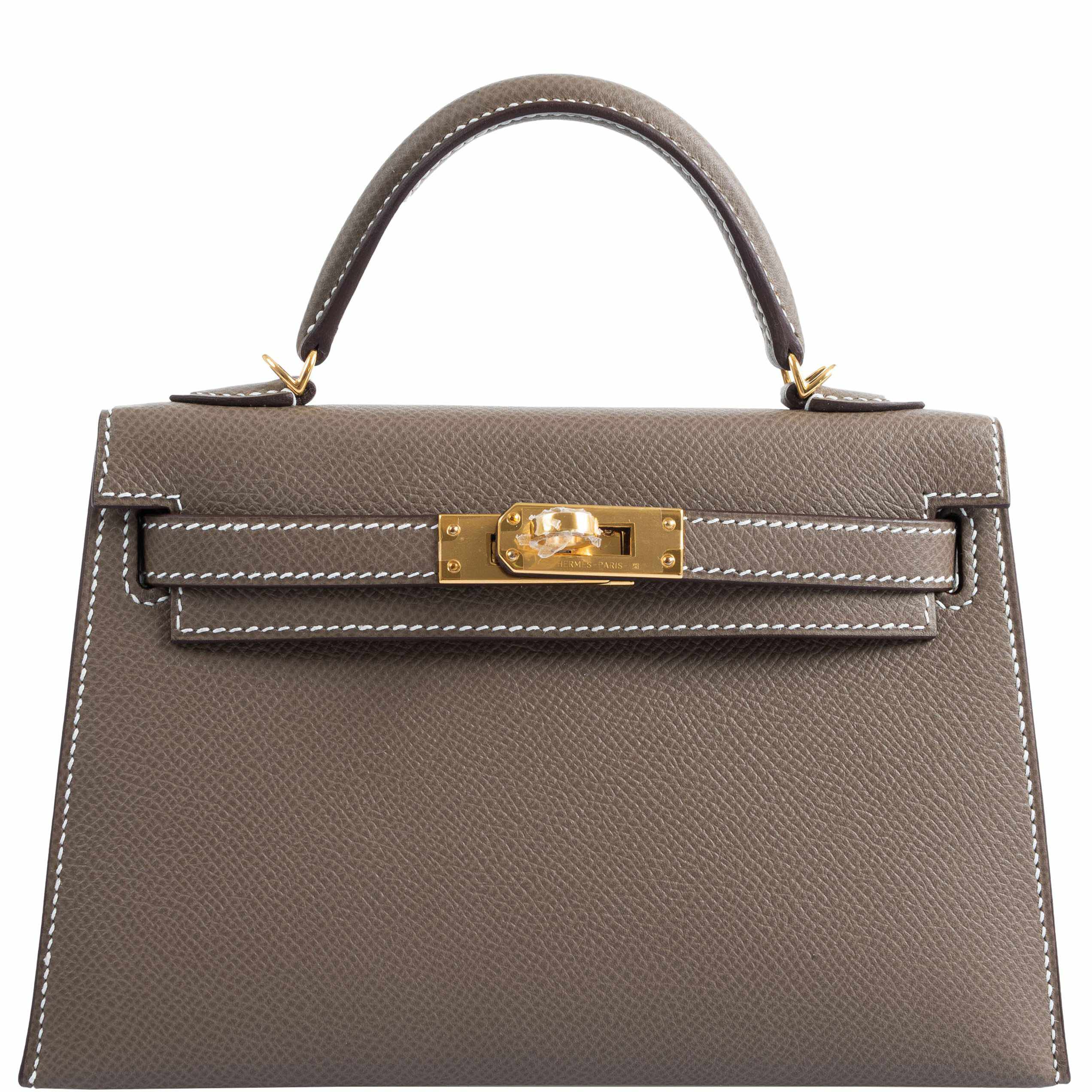 Hermès Kelly 20 Mini II Sellier Etoupe Epsom Gold Hardware