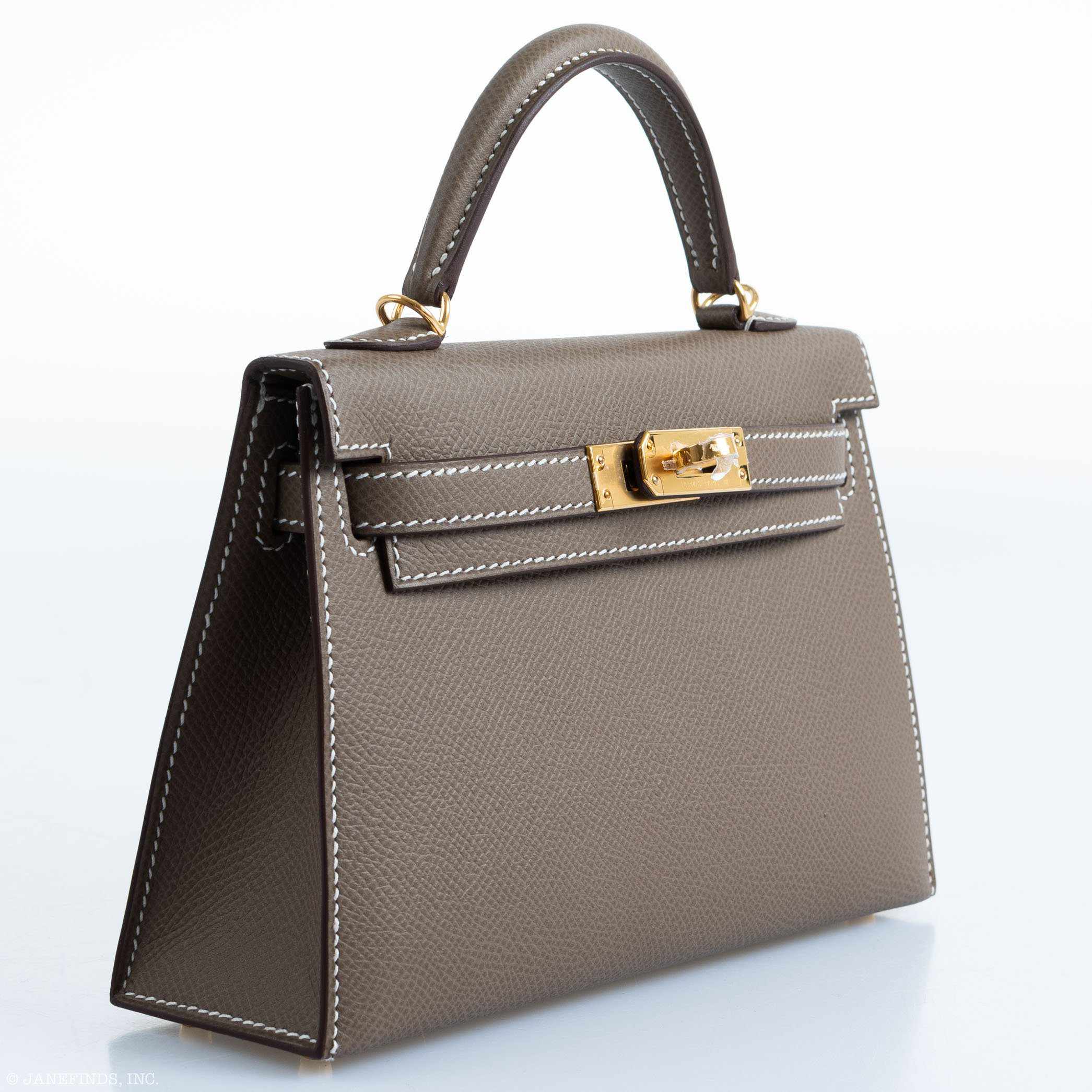 Hermès Kelly 20 Mini II Sellier Etoupe Epsom Gold Hardware