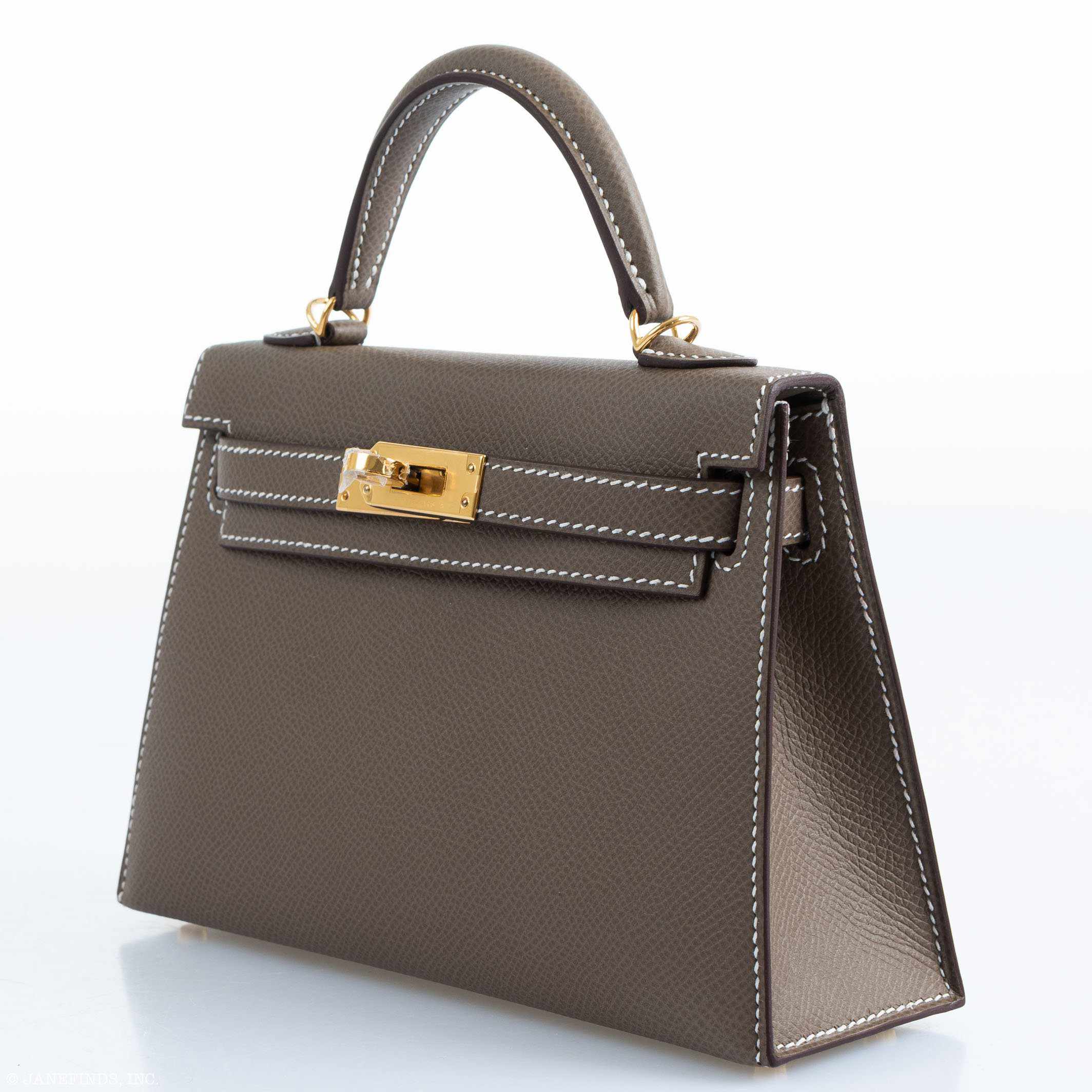 Hermès Kelly 20 Mini II Sellier Etoupe Epsom Gold Hardware