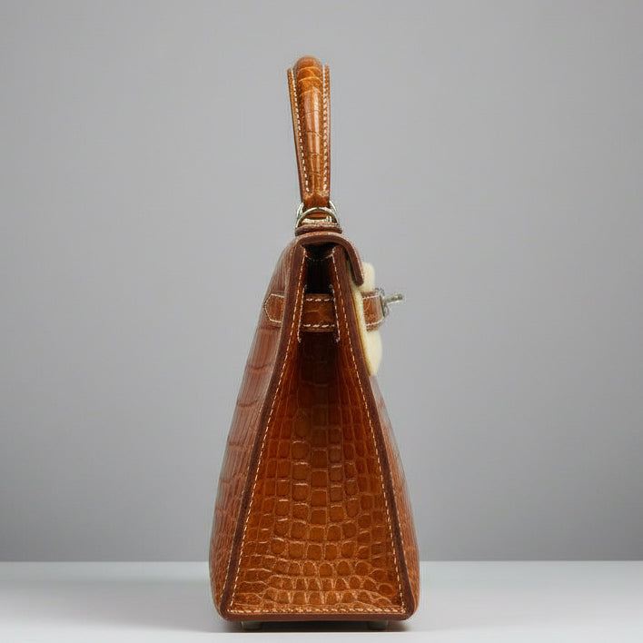 Hermès Kelly 20 Mini II Sellier Fauve Matte Alligator Mini Barenia Palladium Hardware