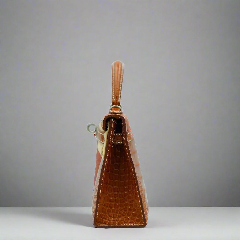 Hermès Kelly 20 Mini II Sellier Fauve Matte Alligator Mini Barenia Palladium Hardware