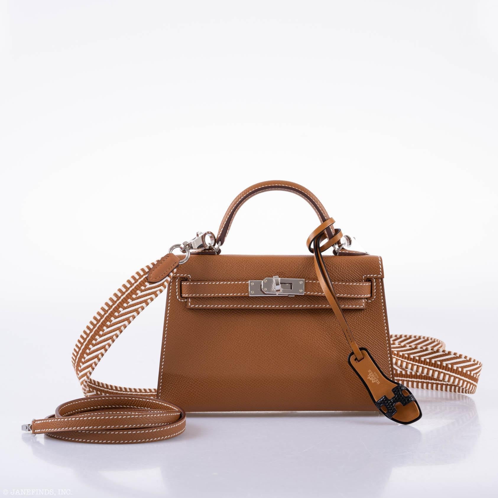 Hermès Kelly 20 Mini II Sellier Gold Epsom Palladium Hardware