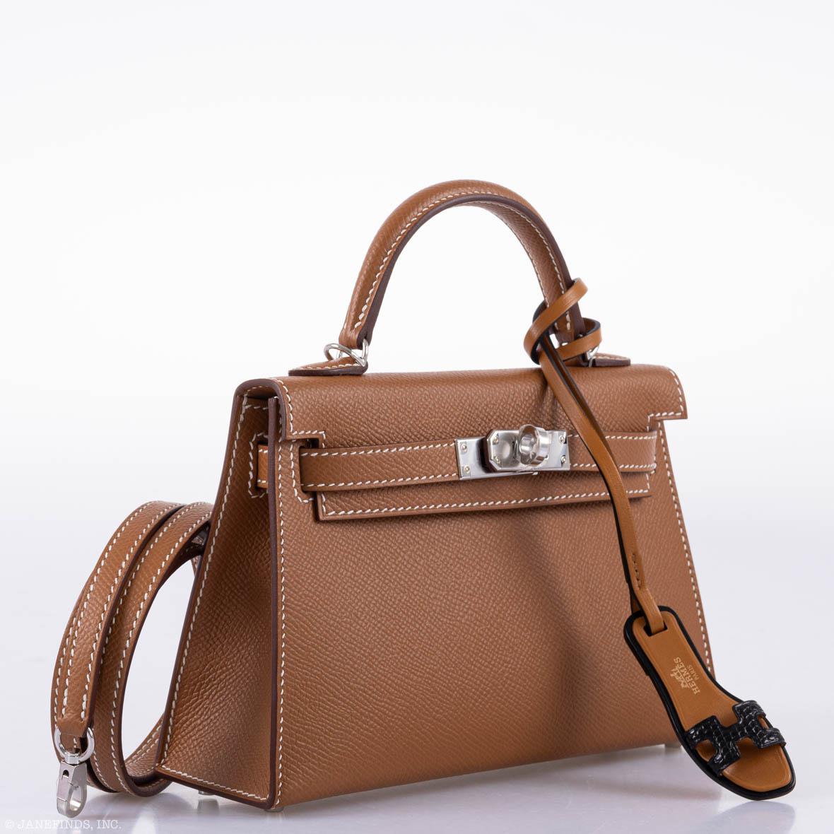 Hermès Kelly 20 Mini II Sellier Gold Epsom Palladium Hardware