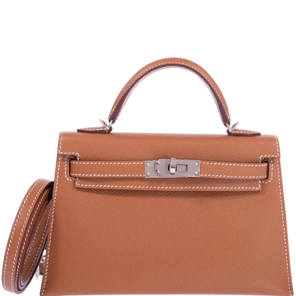 Hermès Kelly 20 Mini II Sellier Gold Epsom Palladium Hardware