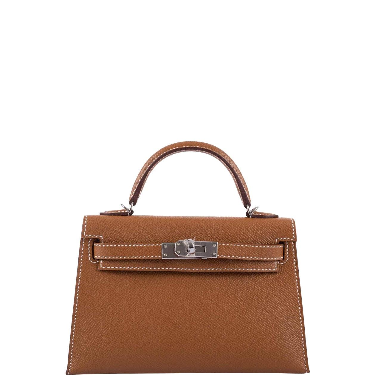 Hermès Kelly 20 Mini II Sellier Gold Epsom Palladium Hardware