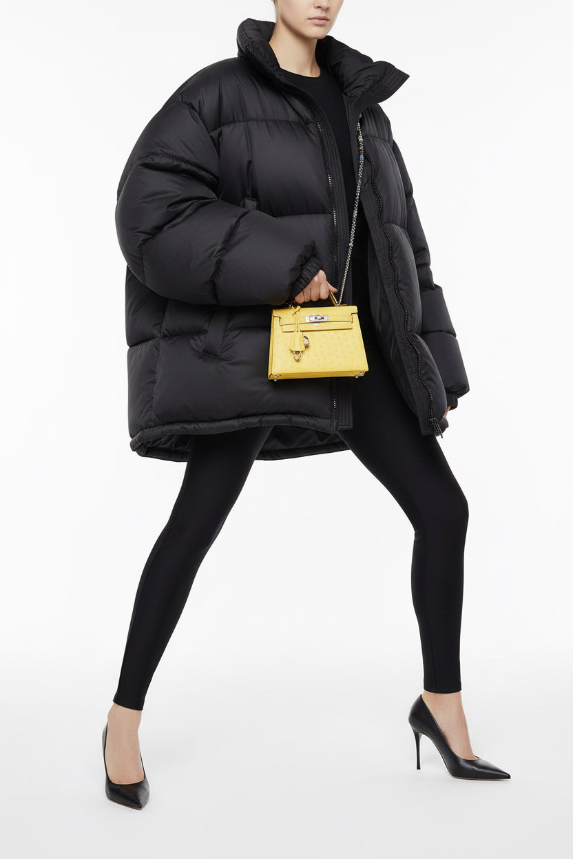 Hermès Mini Kelly 20 II Sellier Jaune Citron Ostrich Palladium Hardware
