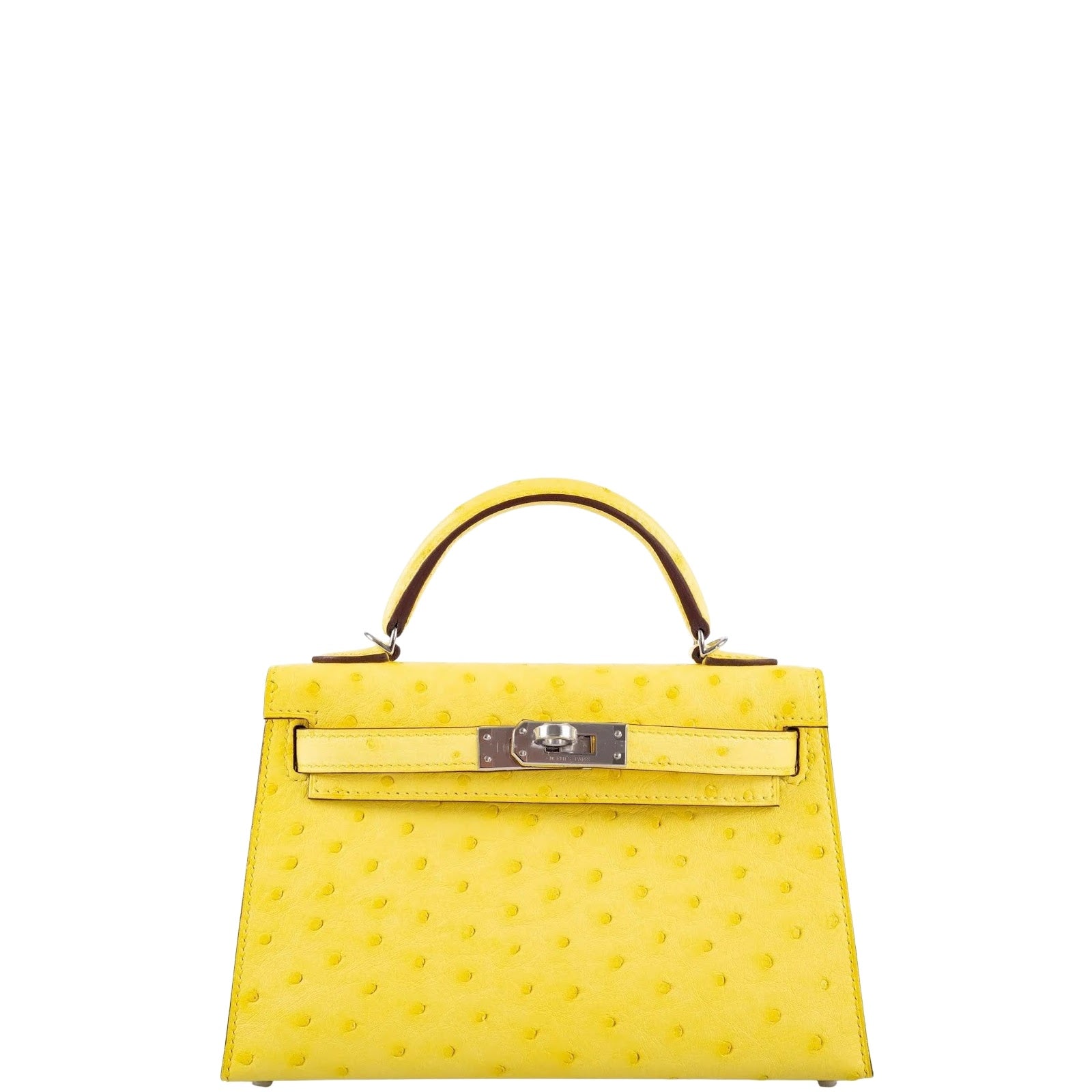 Hermès Kelly 20 Mini II Sellier Jaune Citron Ostrich Palladium Hardware