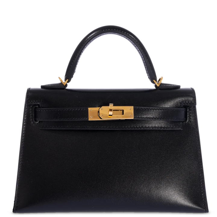 Hermès Kelly 20 Mini II Sellier Noir Box Calf Gold Hardware