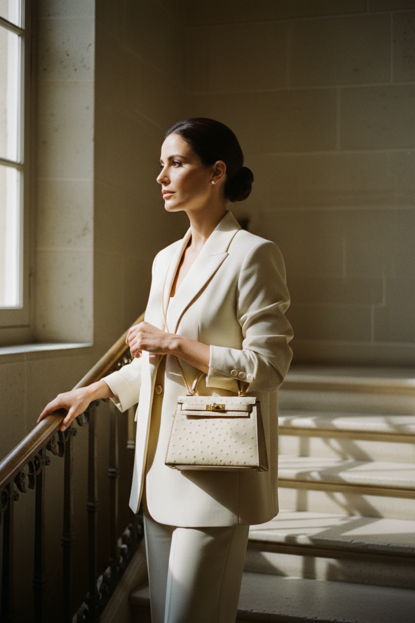 Hermès Kelly 20 Mini II Sellier Parchemin Ostrich Gold Hardware