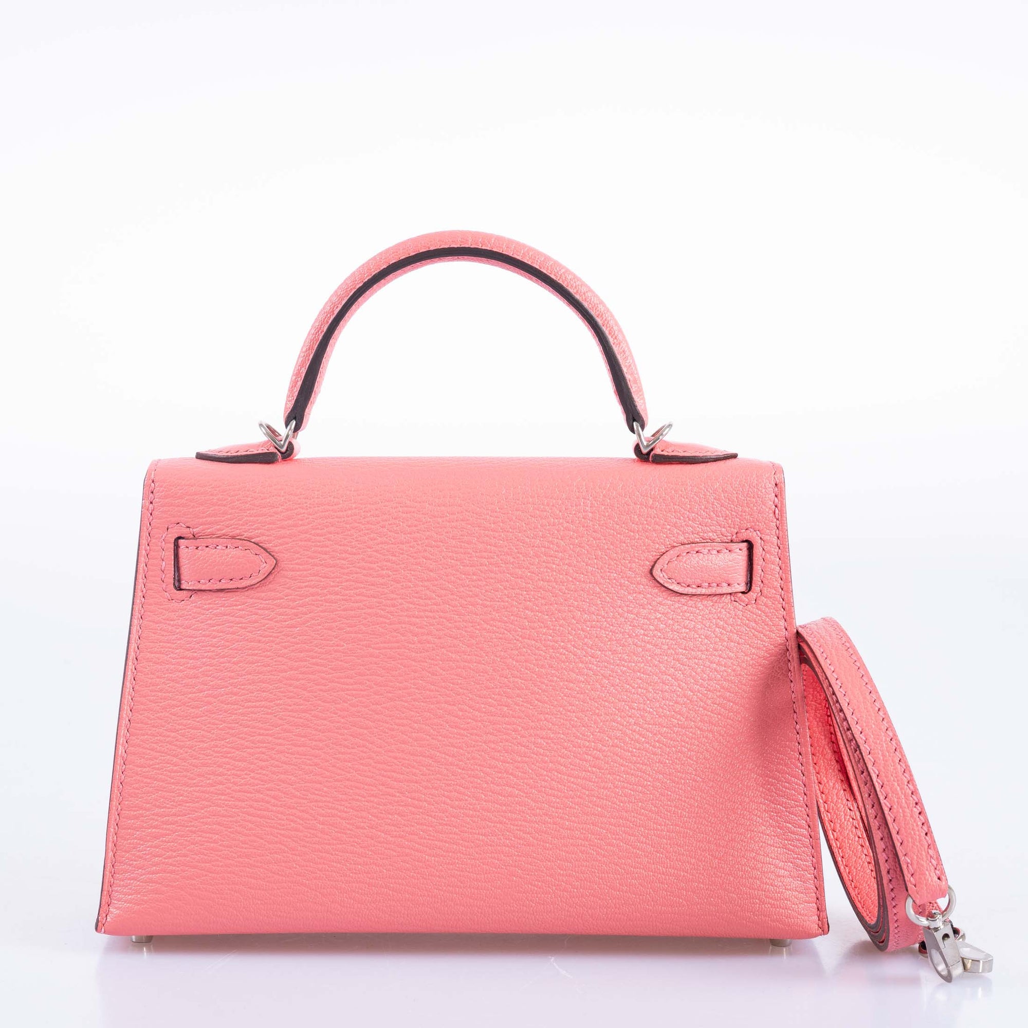 Hermès Kelly 20 Mini II Sellier Rose D'ete Chevre Palladium Hardware