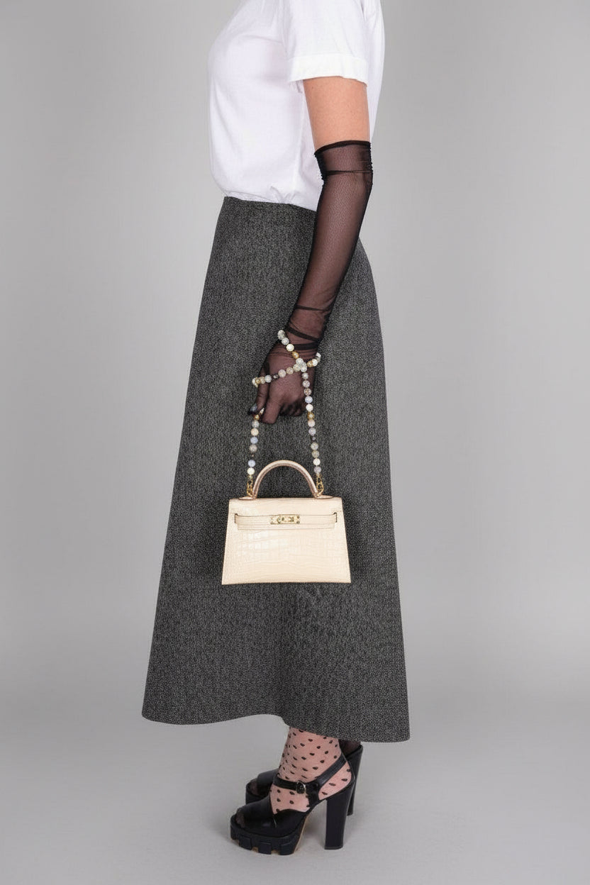 Hermes Kelly 20 Black Epsom Palladium Hardware