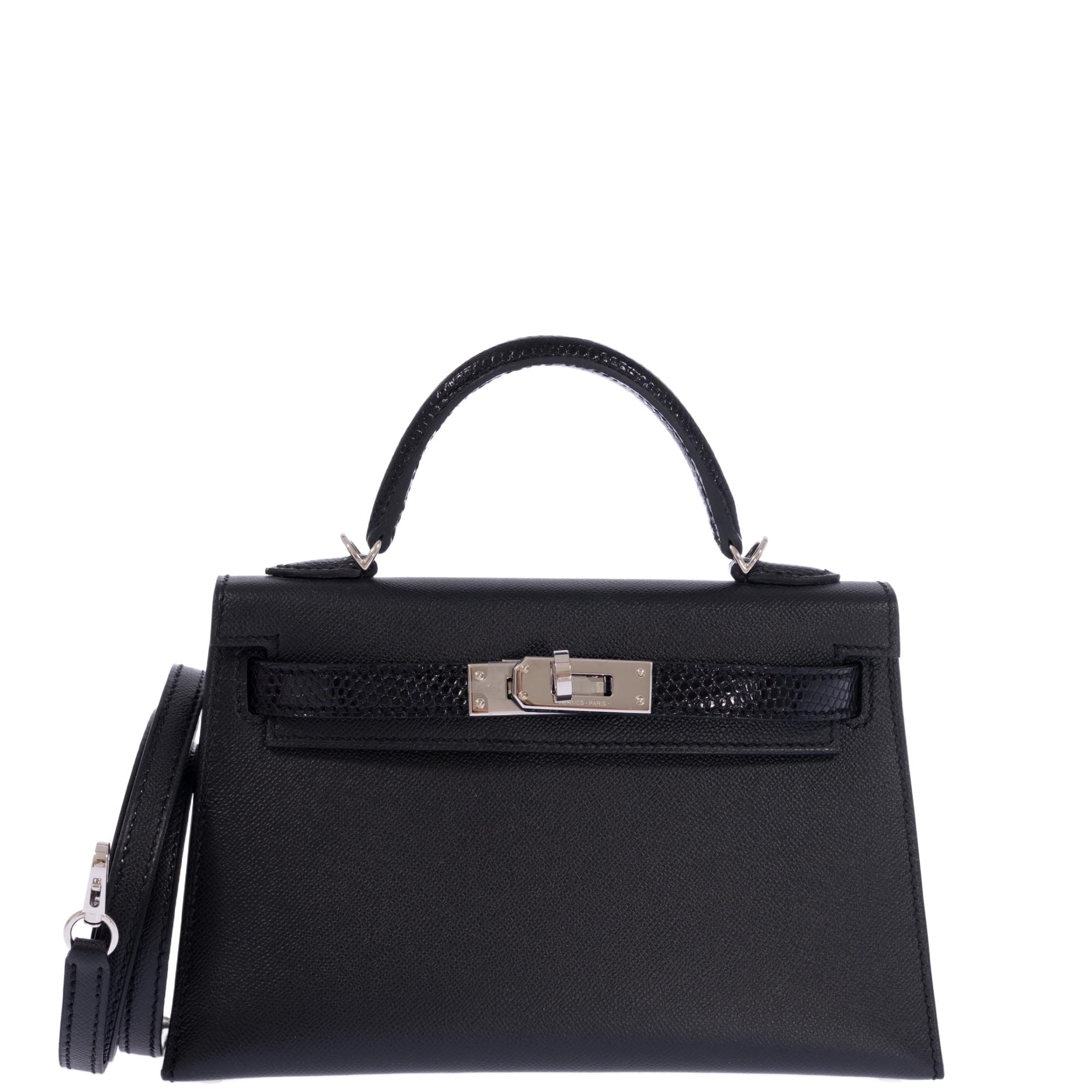 Hermès Kelly 20 Mini II Touch Sellier Black Madame & Lizard Palladium Hardware