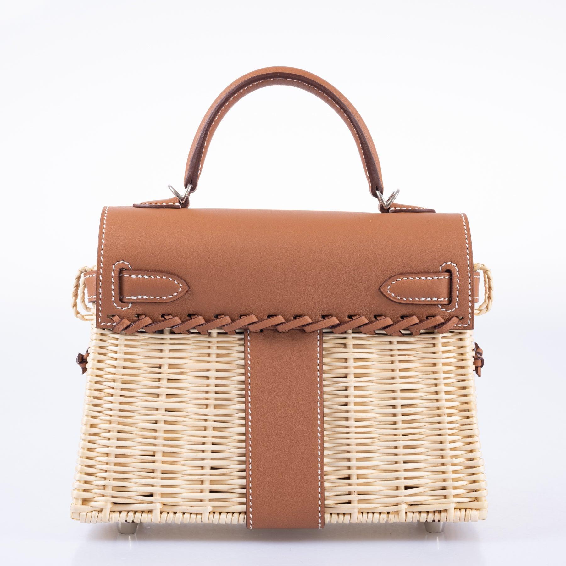 Hermès Kelly 20 Mini Picnic Barenia & Osier Wicker Palladium Hardware