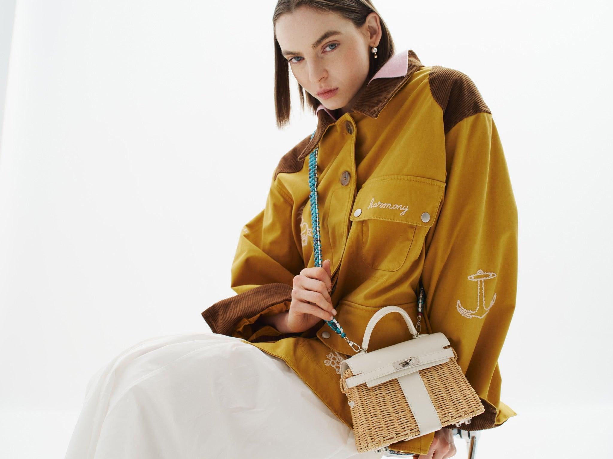 Hermès Kelly 20 Mini Picnic White, Swift & Osier Wicker Palladium