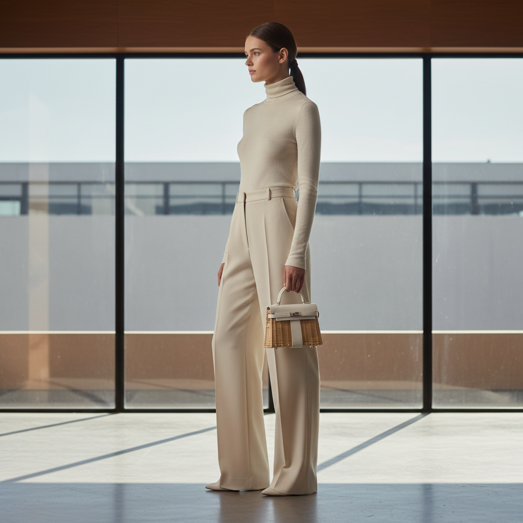 Hermès Kelly 20 Mini Picnic White, Swift & Osier Wicker Palladium Hardware