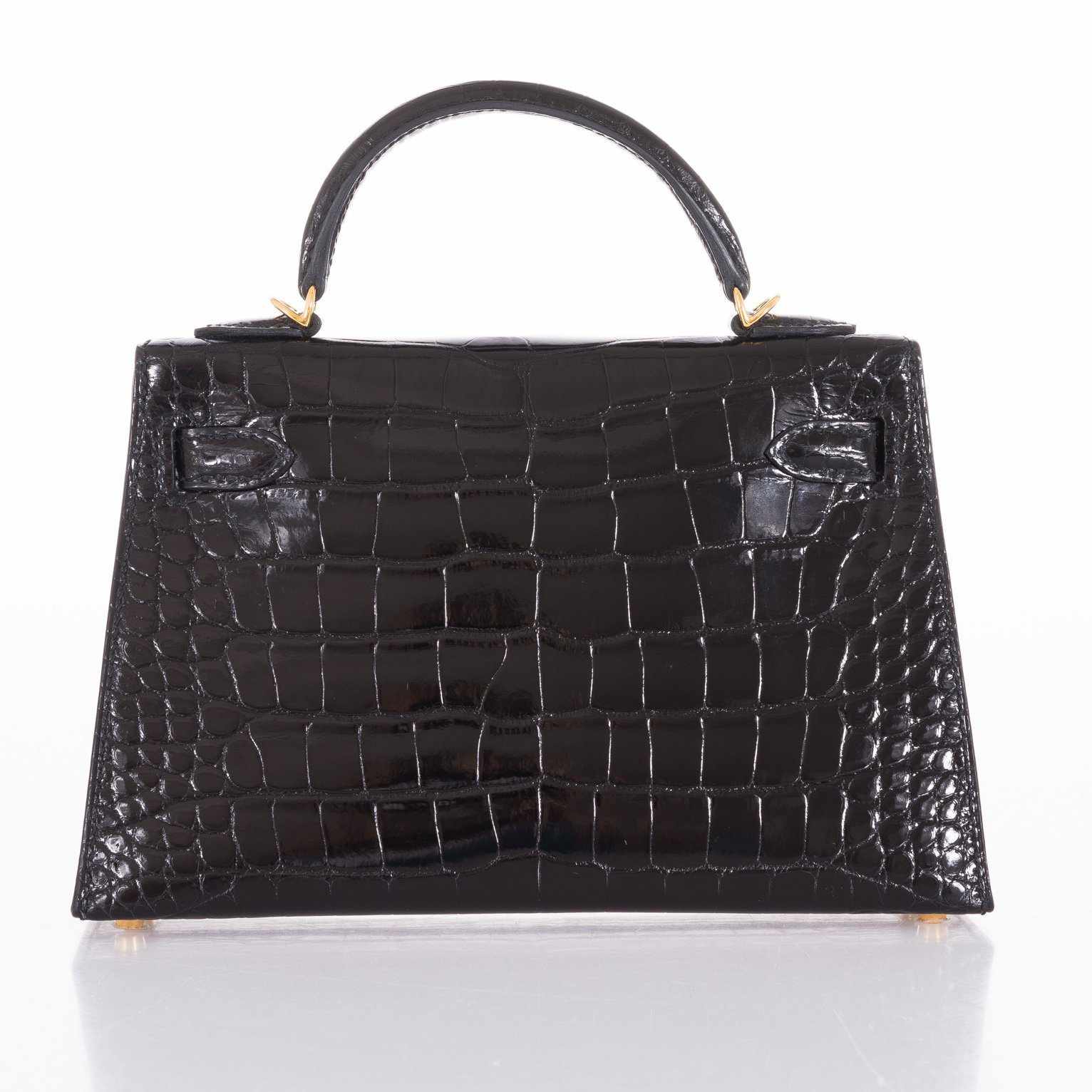 Hermès Kelly 20 Mini Sellier Black Shiny Alligator Gold Hardware