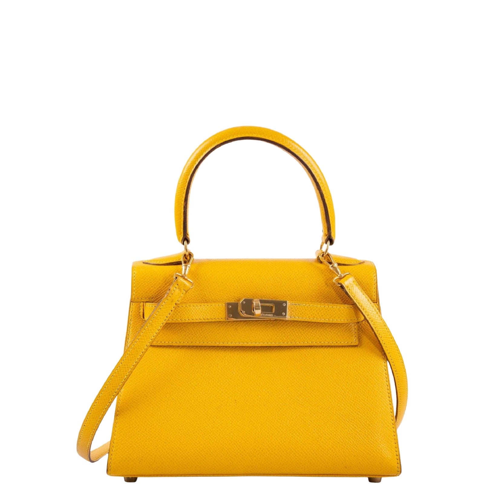 Hermès Kelly 20 Mini Sellier Jaune Courchevel leather Gold Hardware