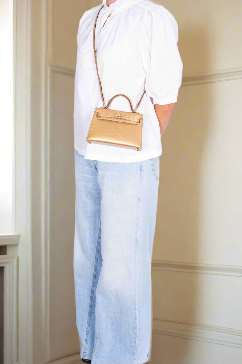 Hermès Kelly 20 Mini Sellier Olympic Gold Metallic Doré Chevre Chamkilight Gold Hardware