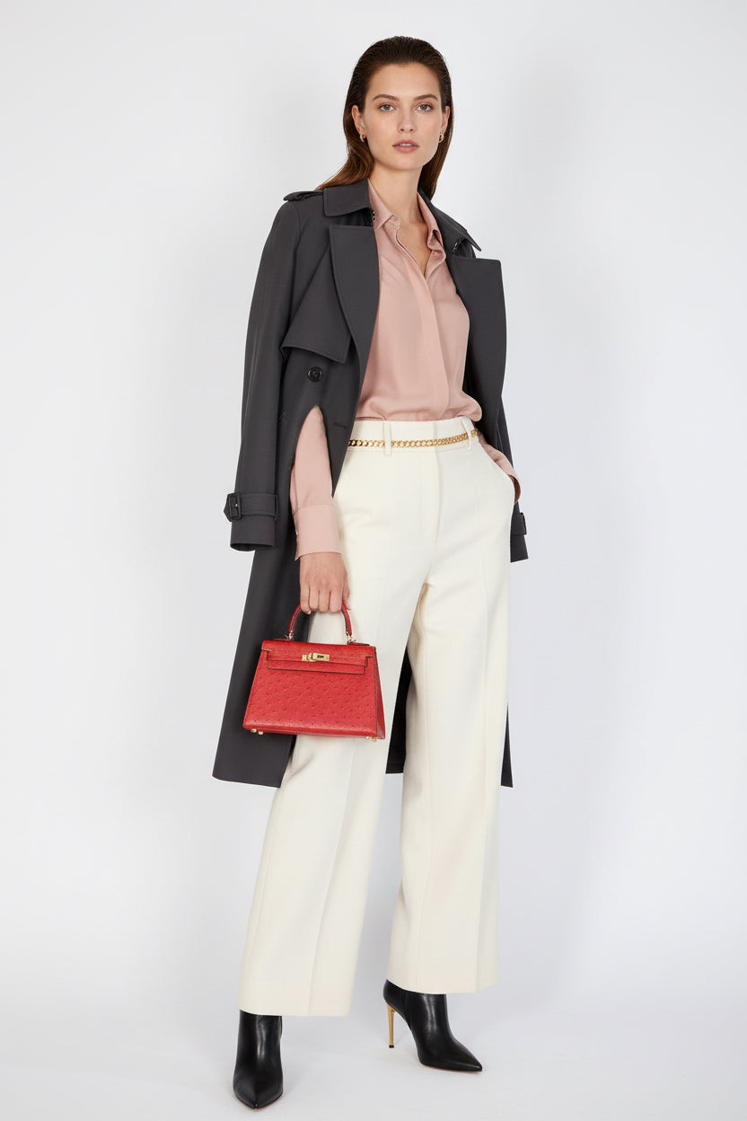 Hermès Kelly 20 Mini Sellier Vintage Rouge Vif Ostrich Gold Hardware