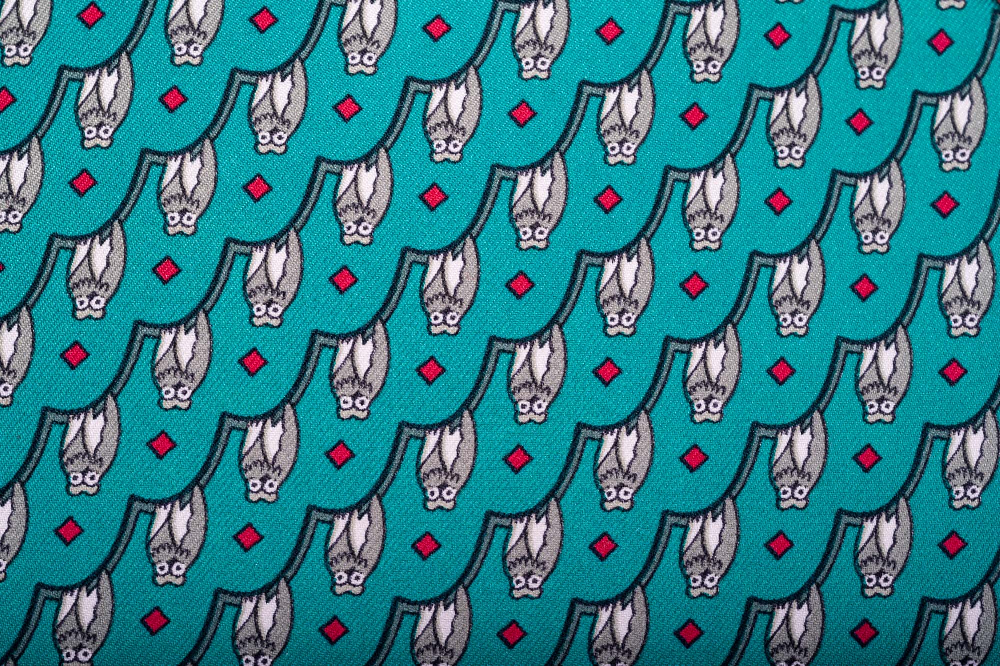 Hermès Kelly 20 Sellier Owl Print Turquoise Silk & Rouge Vif Box Calf Gold Hardware