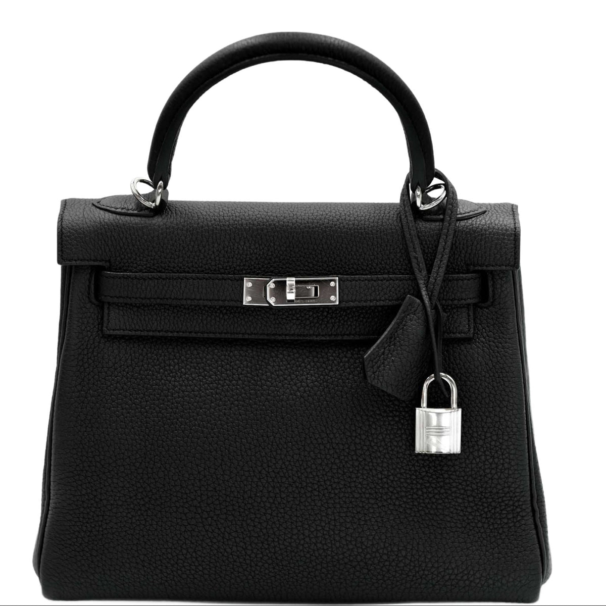 Hermès Kelly 25 Retourne Black Togo Palladium Hardware