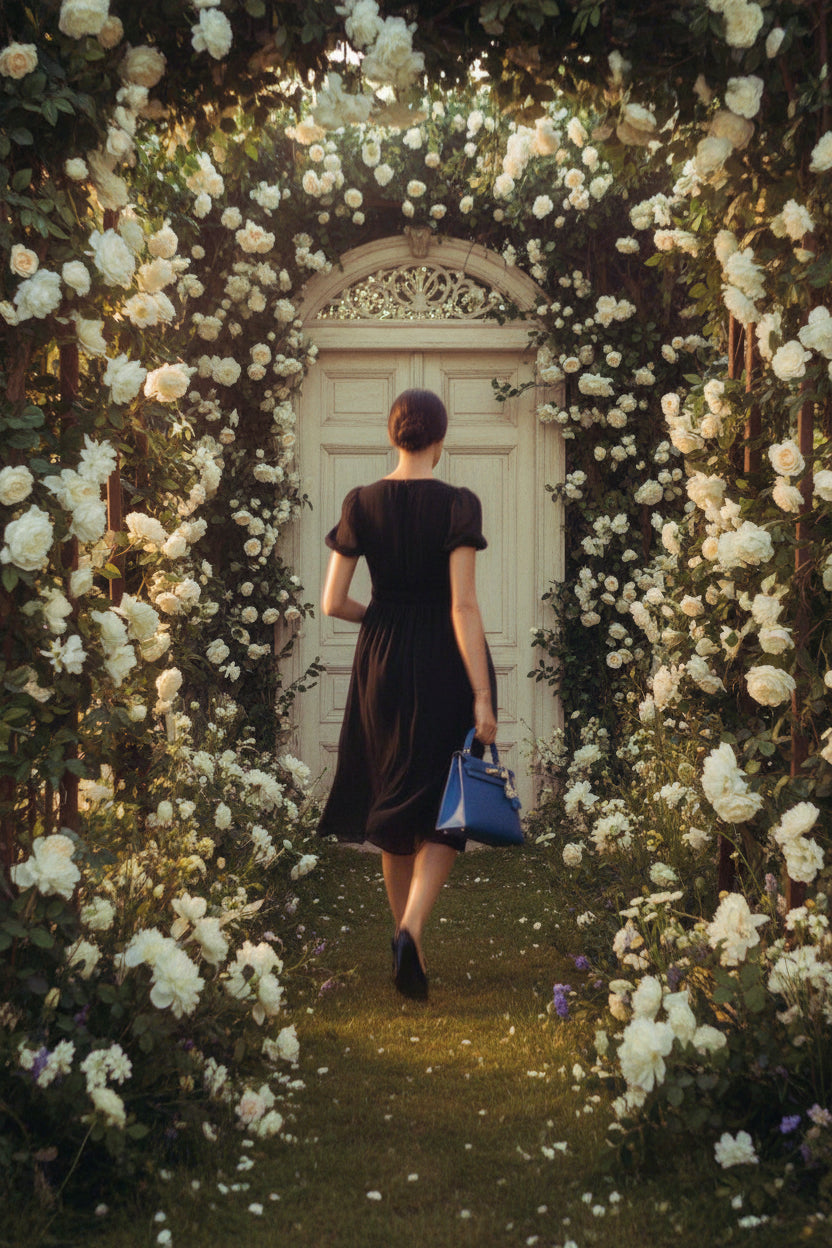 Hermès Kelly 25 Retourne Blue France Swift Palladium Hardware