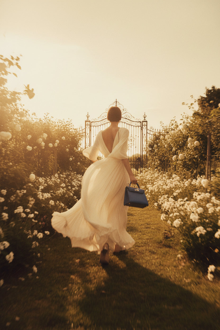 Hermès Kelly 25 Retourne Blue France Swift Palladium Hardware