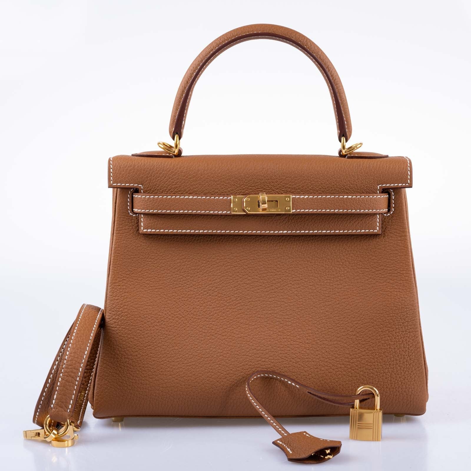 Hermès Kelly 25 Retourne Gold Togo Gold Hardware