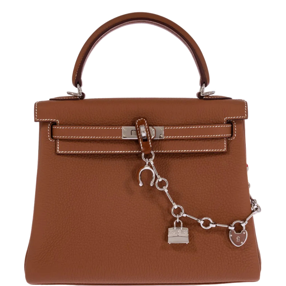 Hermès Kelly 25 Retourné Gold Togo Palladium Hardware